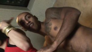 Andre dips his dick into Sheron's little ass